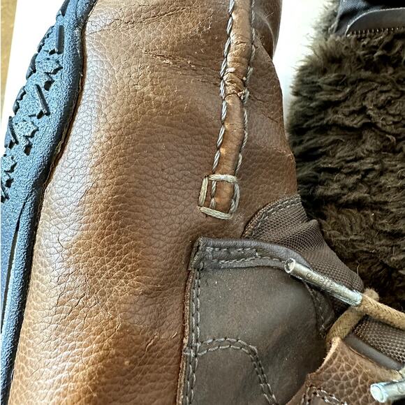 Pajar Phyllis Brown Leather Faux Fur Tall Winter Lace Up Snow Boots Women's 10 - Picture 11 of 16